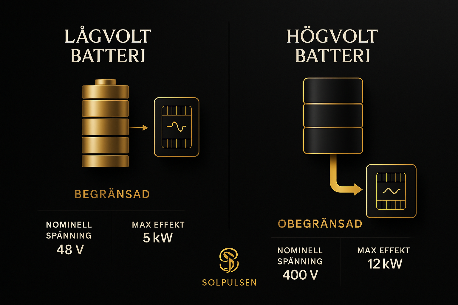 Professionell jämförelse mellan lågvolt 48V 5kW och högvolt 400V 12kW solbatterier